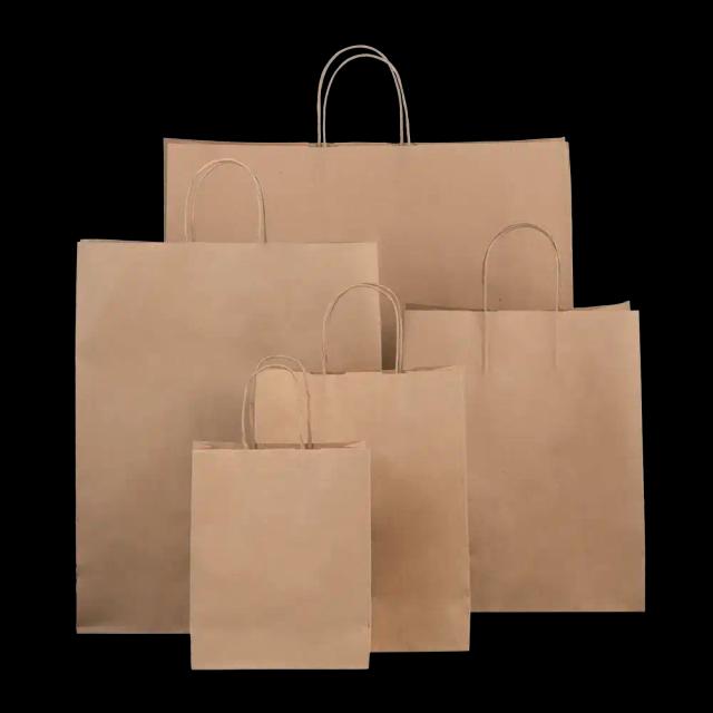 Brown Premium Italian Paper Carrier Bags with Twisted Handles