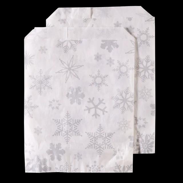 Silver Snowflake Paper Christmas Counter Bags