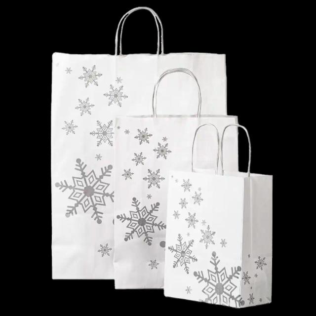 Silver Snowflake Premium Christmas Carrier Bags